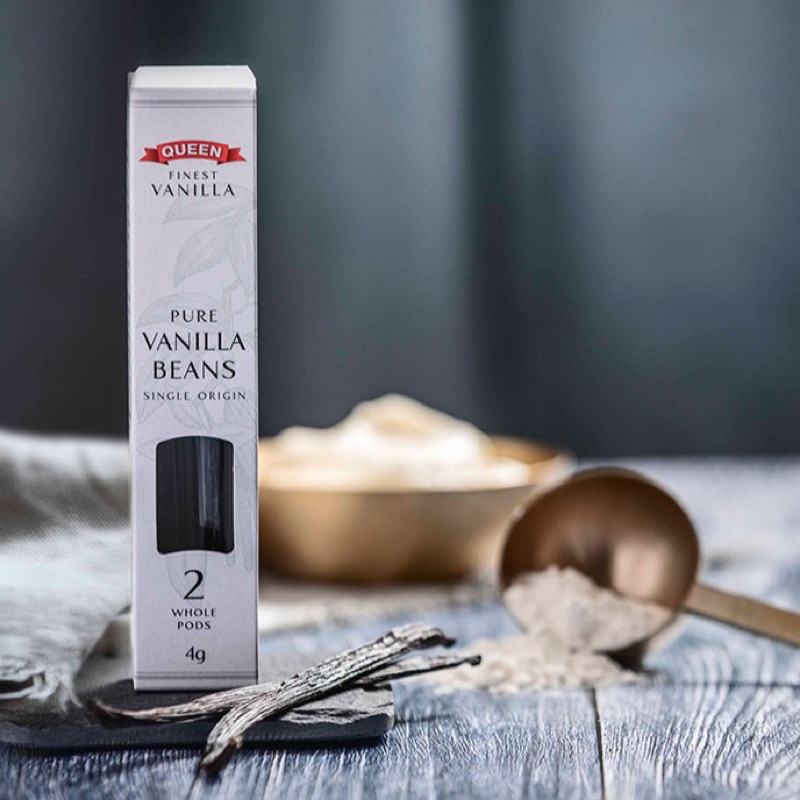 Queen Fines Vanilla Pure Vanilla Beans Single Origin 2 Whole Pods (4g