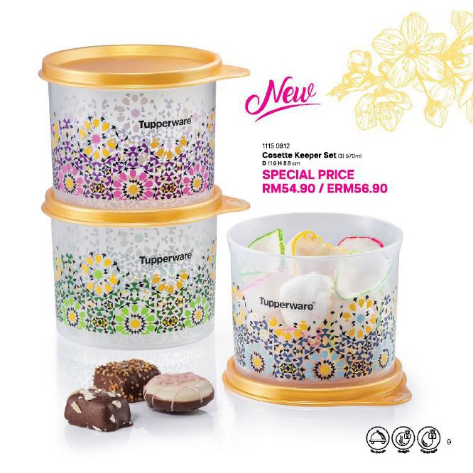 Original TUPPERWARE Cosette Keeper Set 570ml [Ready Stock]