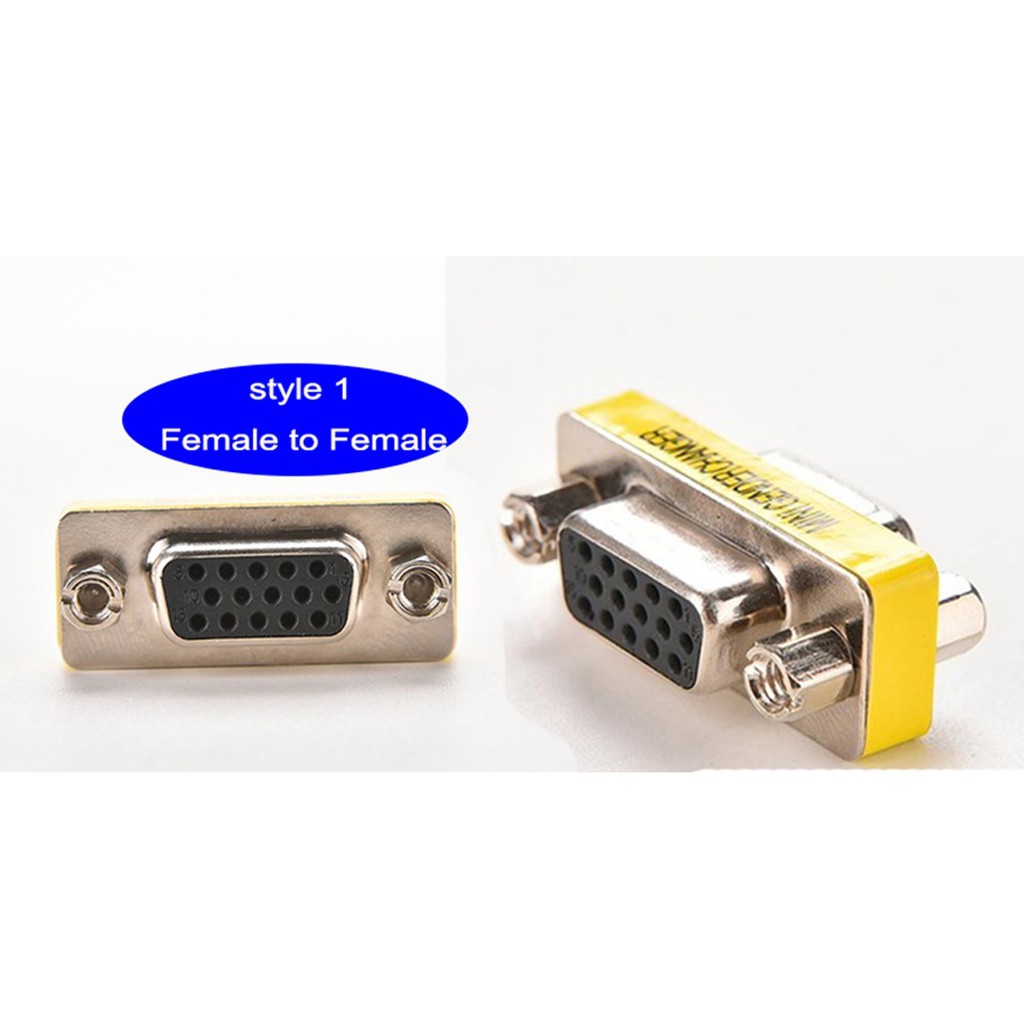 1Pcs 15Pins VGA Female to Female Gender Changer Adapter PC HD SVGA Connector KY 