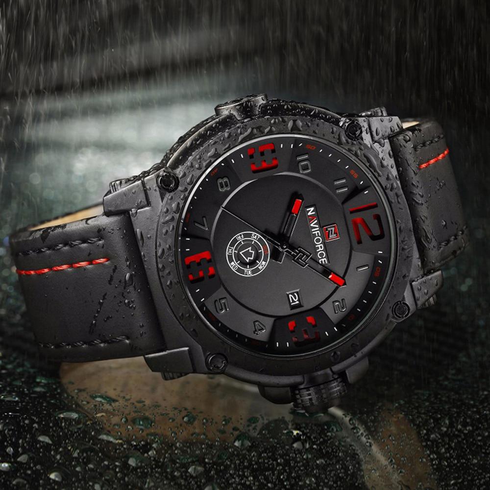 NAVIFORCE Men Analog Watch Military Waterproof Week Display Watches Men ...