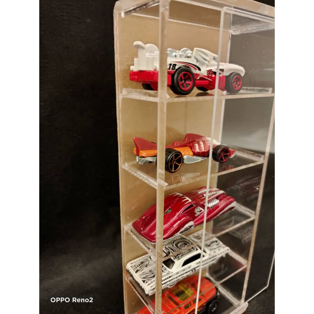 ACRYLIC RACK DIE CAST HOTWHEELS AND TOMICA DISPLAY COMPARTMENT (1:64) 5  SLOTS. | Shopee Malaysia