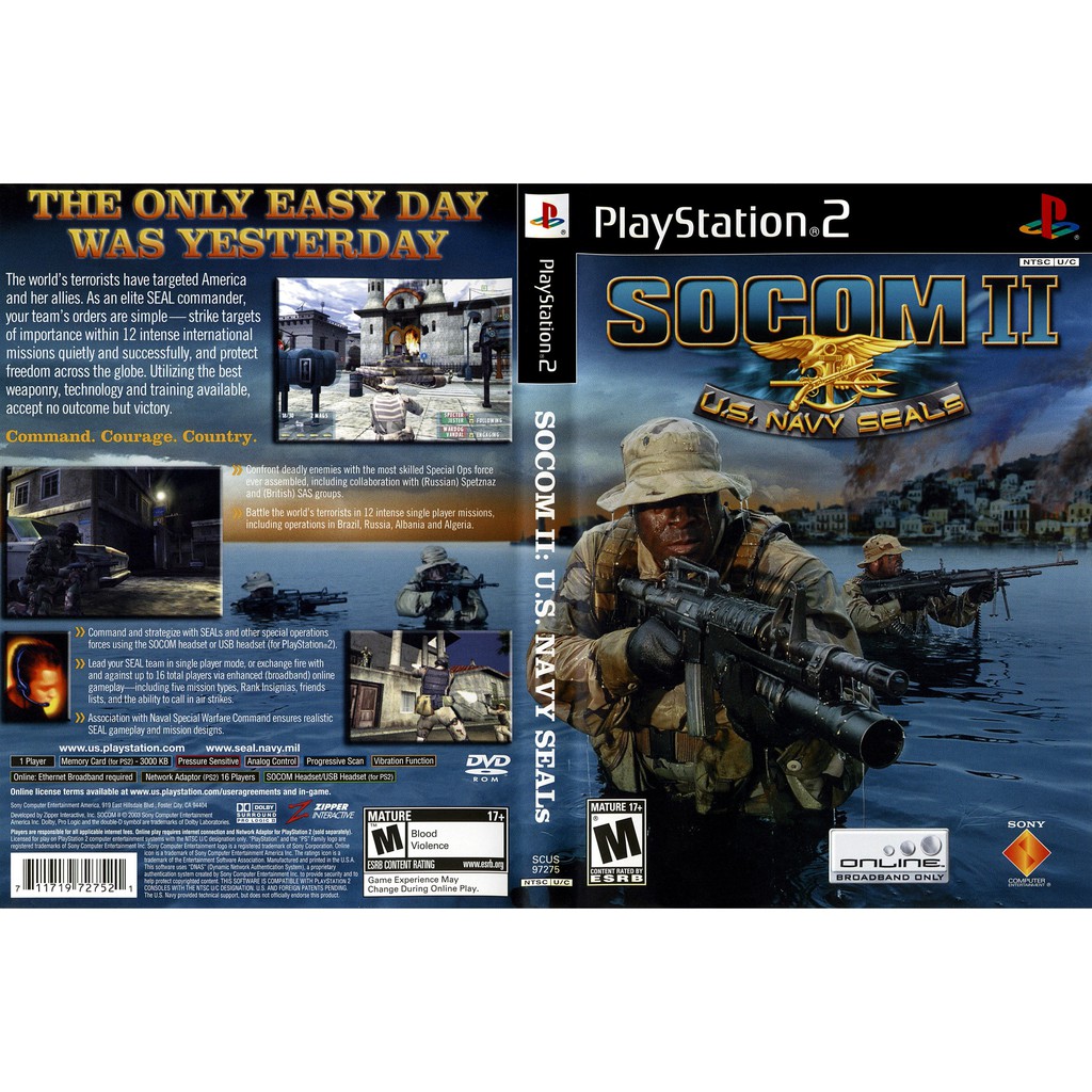 Ps2 Game Socom 2 Us Navy Seals Gold Disc Shopee Malaysia