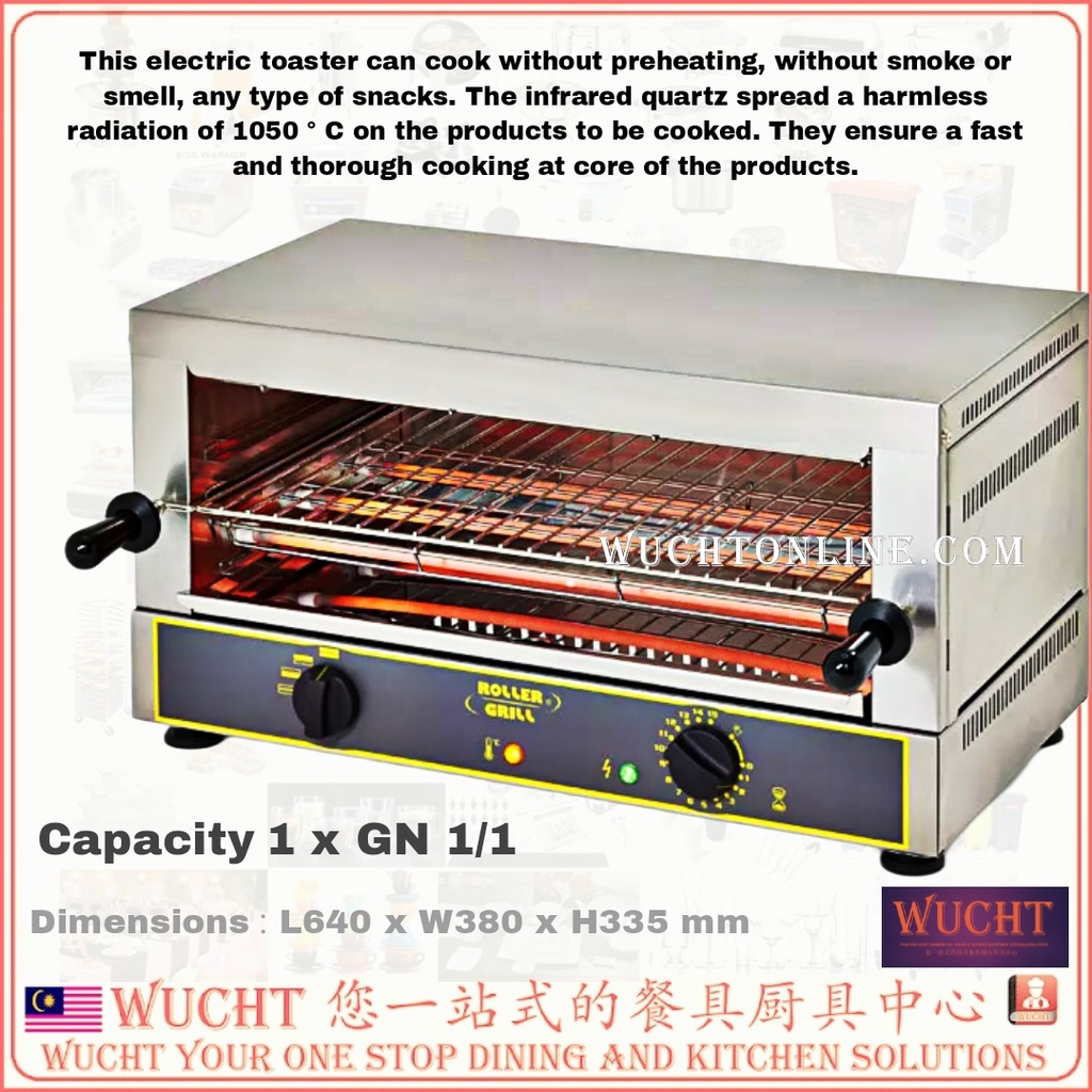 【WUCHT】ROLLER GRILL TS-1270 SINGLE LEVEL ELECTRIC SALAMANDER TOASTER Infrared salamander toaster GN 1/1