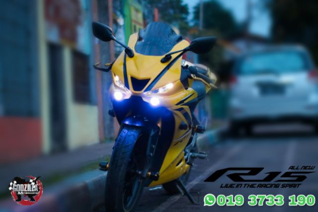 Offer Head Cowling R6 With Windshield Projector Lamp Yamaha Yzf R15 V3 Vva Shopee Malaysia