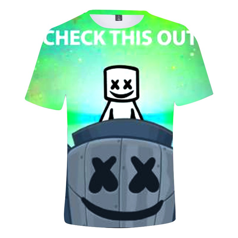 Marshmello Marshmallow Dj New 3d Color Printing Cool Digital T Shirt Shopee Malaysia