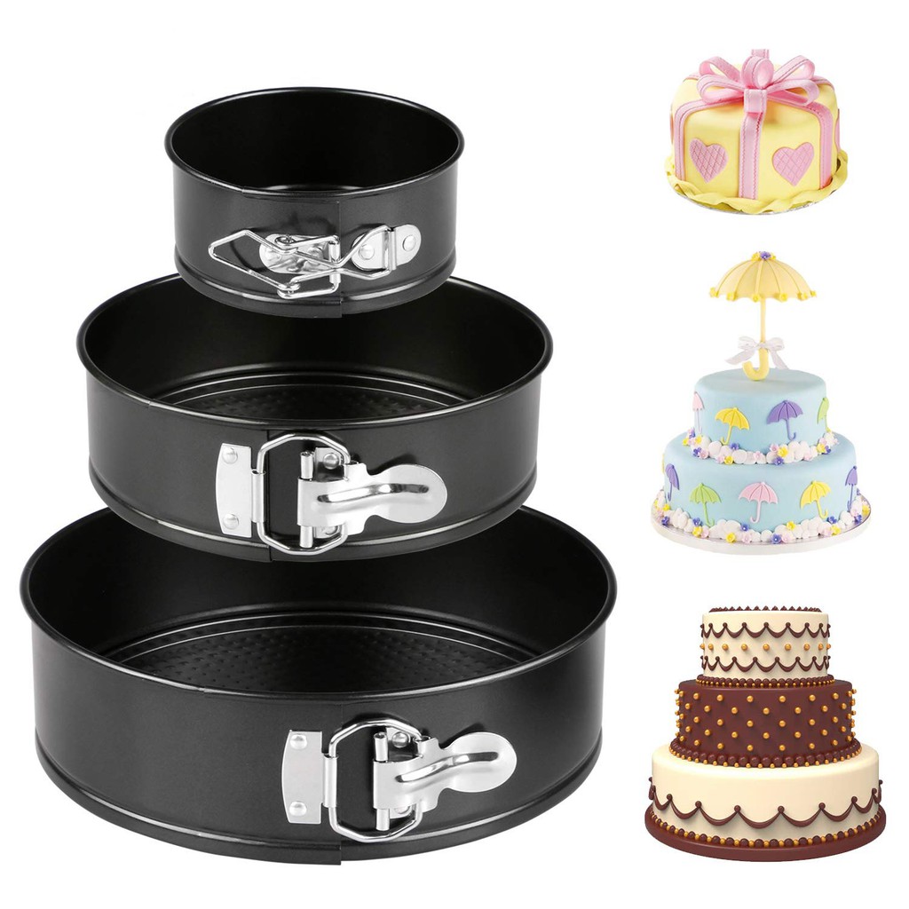 3pcs Set 4/7/9inch Round Bakeware Cake mould Spring form Pans Nonstick