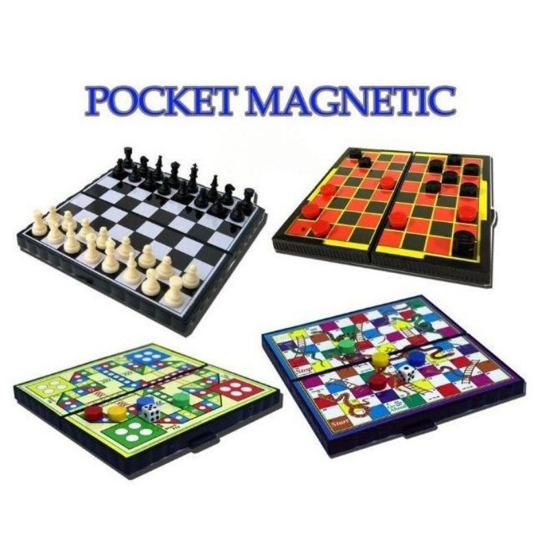 READY STOCK - Chess/Draughts/Aeroplane |Mini Pocket Magnetic Game Set |Permainan Mini Magnet-Catur/Dam/Kapal Terbang