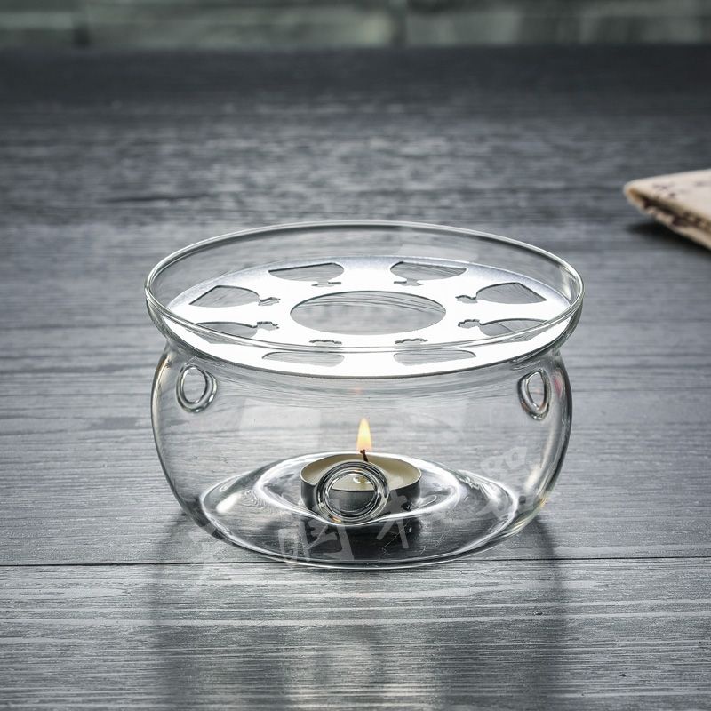 Heat-resistant Crystal heating base Flower tea glass heating pot Tea warmer pot耐热玻璃温茶座