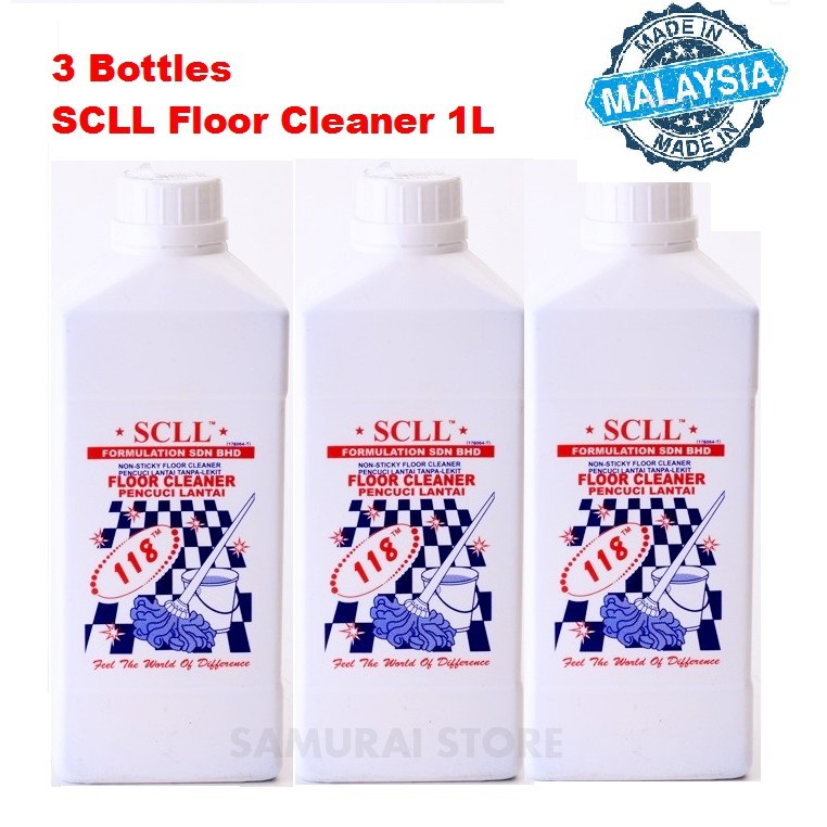 Scll Non Sticky Floor Cleaner 118 1l 3 X Bottles Shopee Malaysia