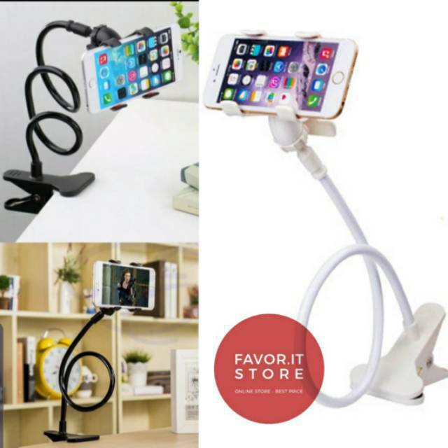 Lazy Bed Desktop Car Stand Mount White Phone Holder | Shopee Malaysia