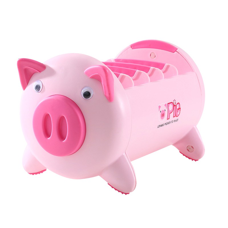 Pink Pig Plastic Desk Organizer office Desktop accessories organizer Storage Box