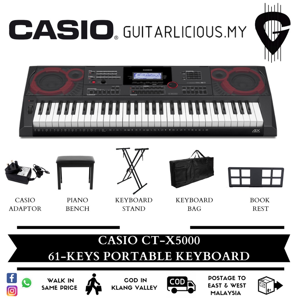 Casio CTX5000 61Keys Portable Keyboard Premium Bundle (CTX5000 / CTX