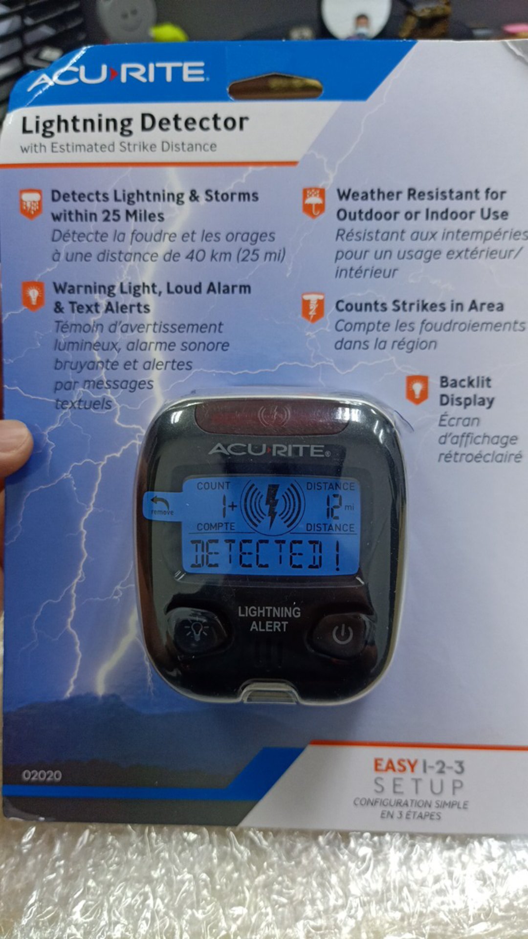 Acurite 02020 Portable Lightning Detector Shopee Malaysia