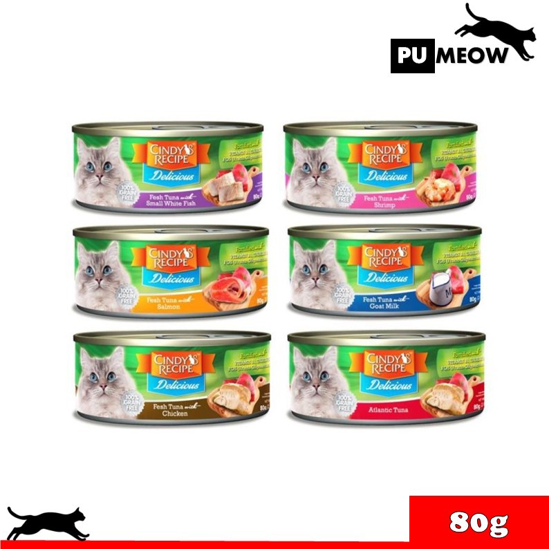 Cindy's Delicious Cat Wet Food 80G - (Tuna & Salmon, Tuna & Goat Milk ...