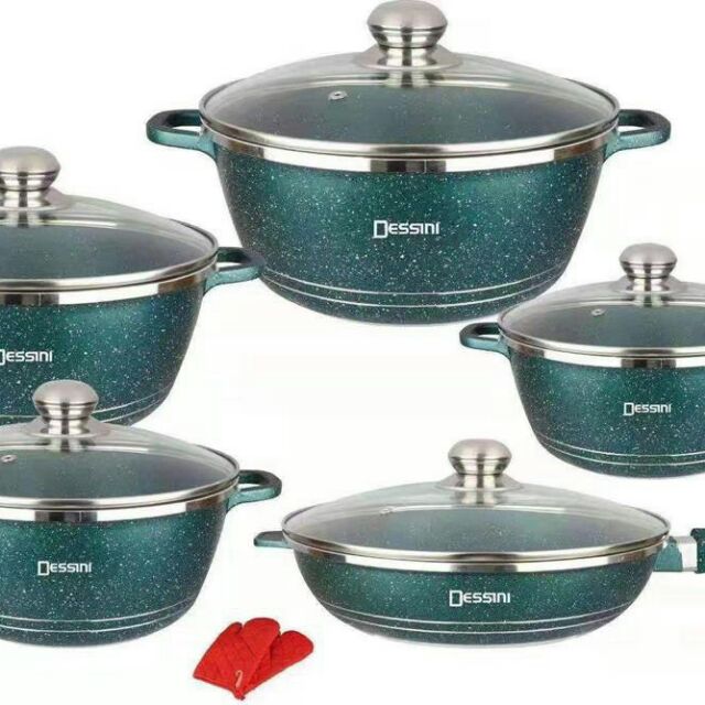 Periuk Dessini Non-Stick Italy Set 12 in 1 | Shopee Malaysia