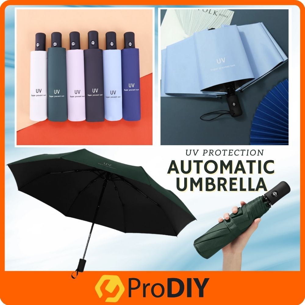 UV Parasol Automatic Open Closed Umbrella Women Men Auto Open Outdoor Travel Business Payung Automatik Payung