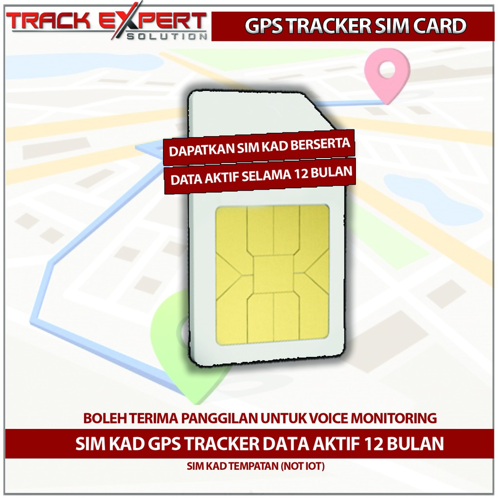 Sim Kad GPS Tracker Bersama Langganan Internet Selama 12 ...