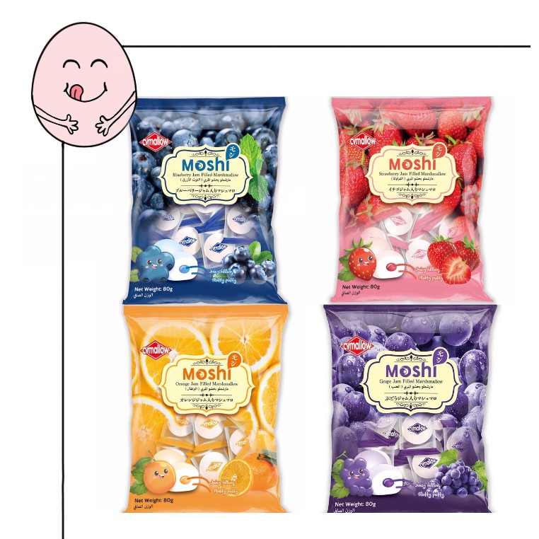 [Halal] Cvmallow Moshi Jam Filled Marshmallow 80g Shopee Malaysia