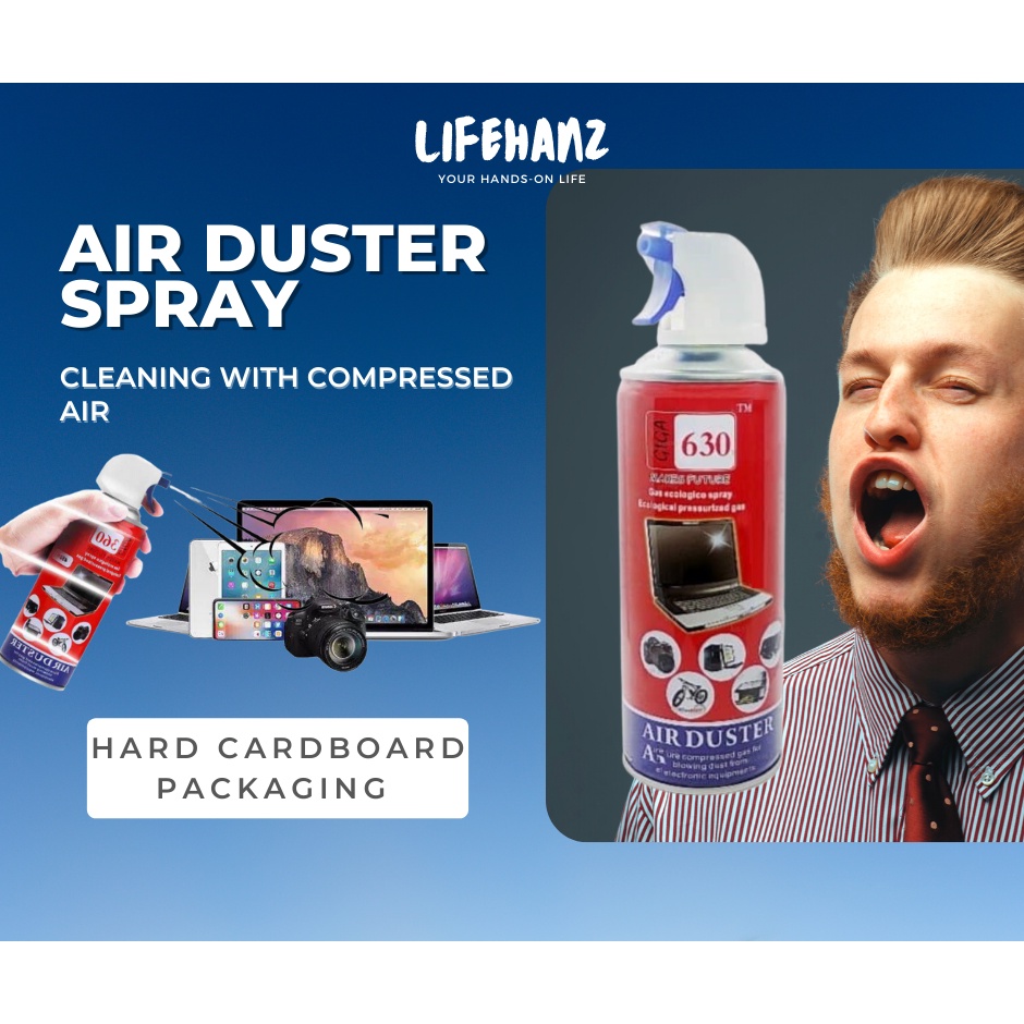 Compressed Air Duster Canned Spray With Nozzle 450ml For Computer And Electronic Cleaning 3742