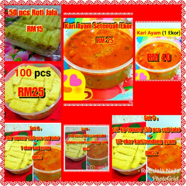 Roti Jala Kari Rendang Ayam Shopee Malaysia