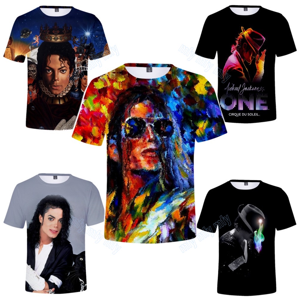 Michael Jackson 3D Print T-shirt Mens Womens Casual King Music Fashion Tee Tops 