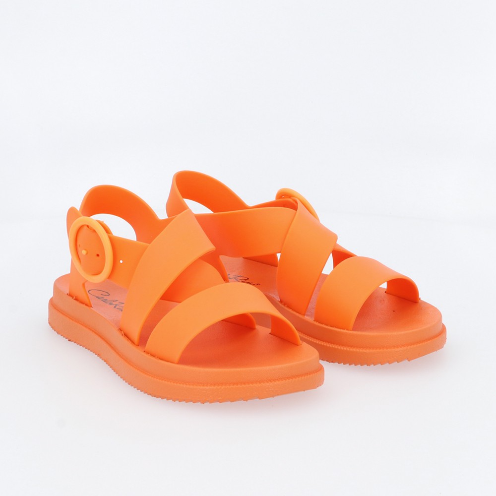 orange jelly sandals