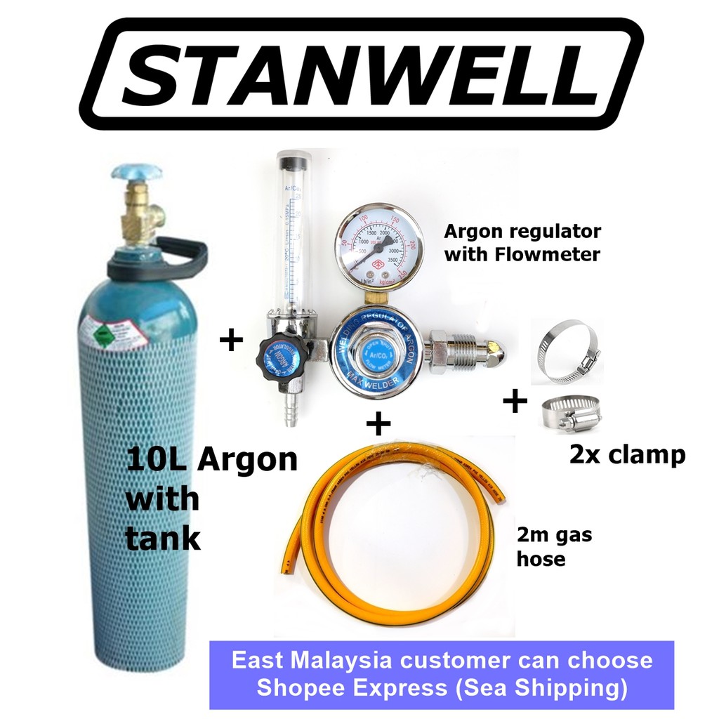 Argon Ar gas tank and regulator TIG welding set or MIG Shopee Malaysia