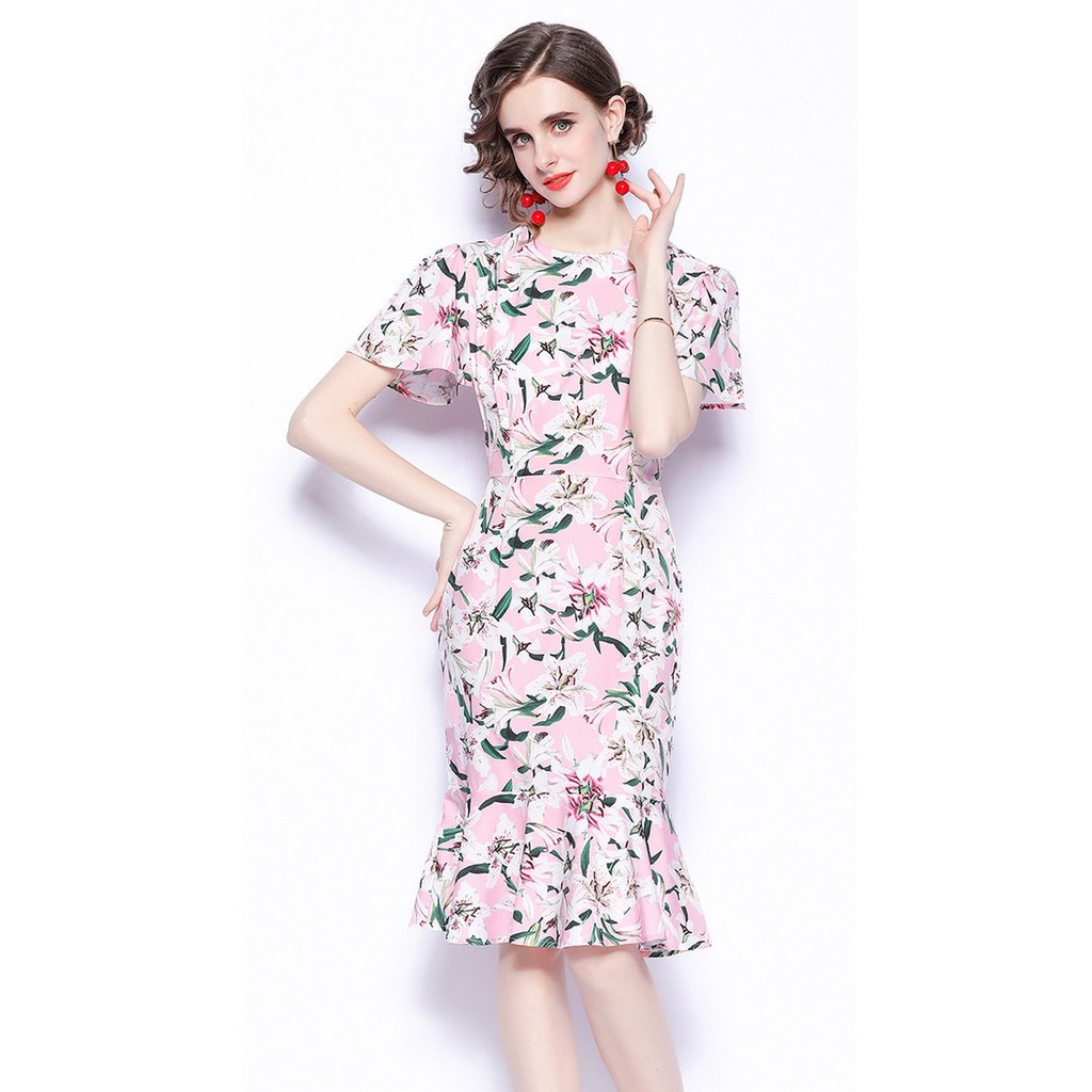 Fashion Clickers Women Fashion Floral Dress 1007-04