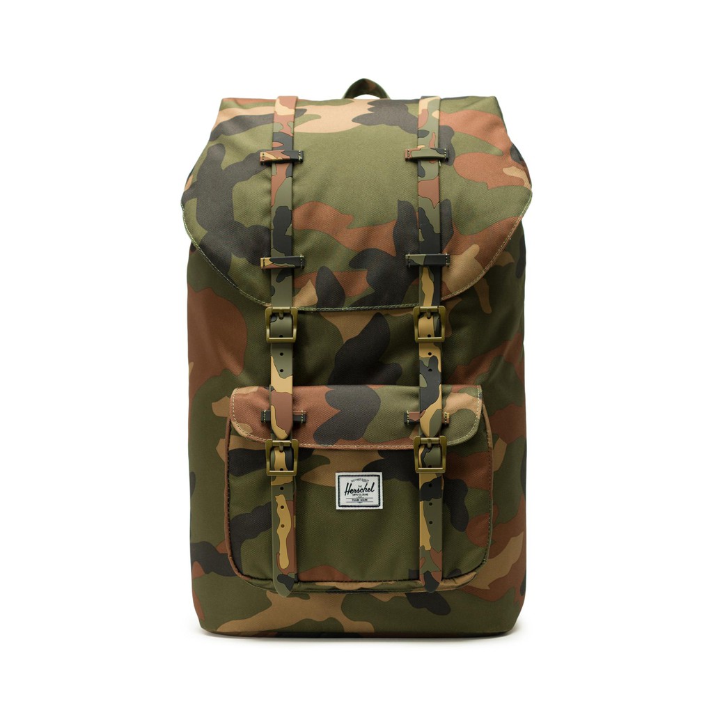 herschel little america black woodland camo