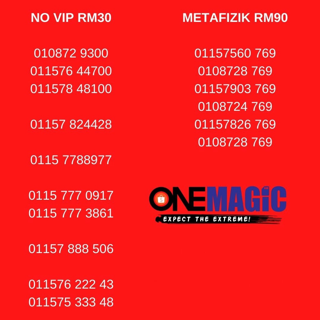 Buy Nombor Telefon VIP, Metafizik 769, Ong Lai Hebat Ready Stock 