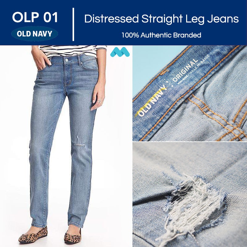 navy straight leg jeans