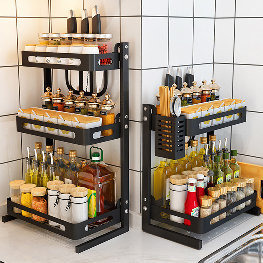 Rak Rempah Stainless Steel Spice Rack Kitchen Condiment Rack Storage ...