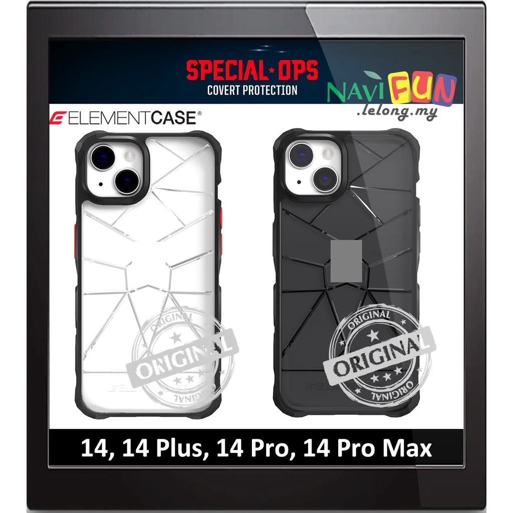 [ i Phone 14 Plus Pro Max ] [ Clear | Smoke ] Element (Ori) Case Special Ops X5 Case Cover