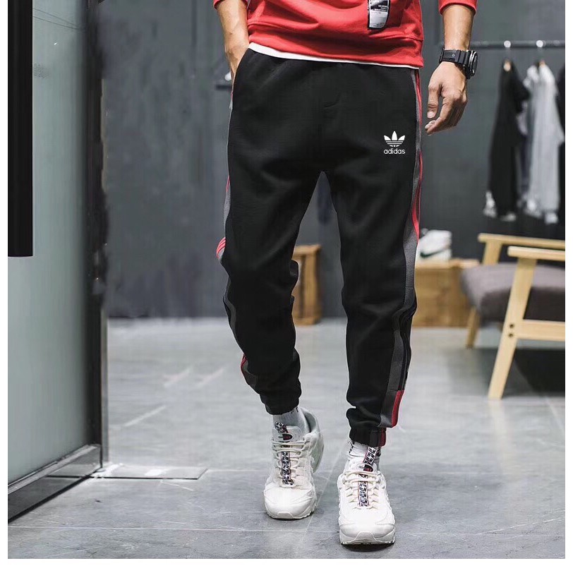 Adidas Trefoil 3 Stripes Sweatpants Joggers Shopee Malaysia