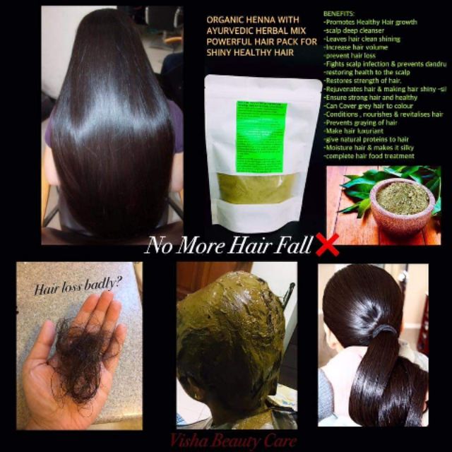 ORGANIC HENNA WITH AYURVEDIC HERBAL MIX POWERFUL HAIR PACK FOR SHINY HEALTHY  HAIR | Shopee Malaysia