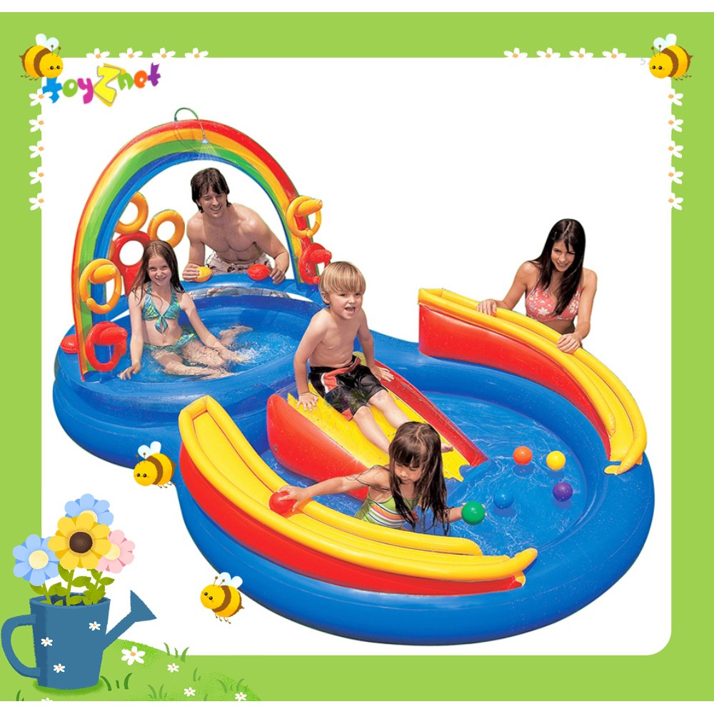 intex rainbow ring inflatable pool