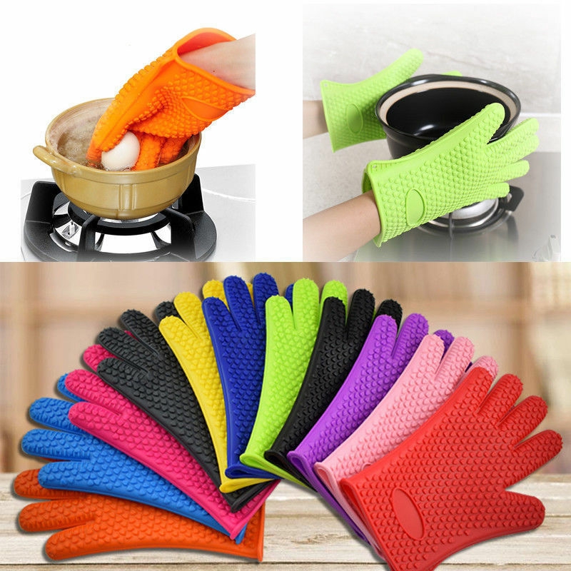 Silicone Extreme Heat Resistant Proof Cooking Oven Mitt BBQ Grilling Glove