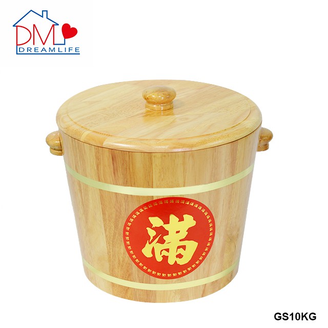 [10KG] Wooden Rice Bucket (GS10KG) Shopee Malaysia