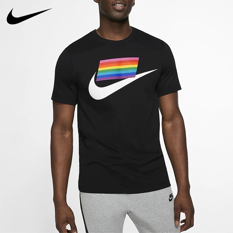 NIKE TEE Men and Women Lovers Logo Rainbow Black Sports Leisure  Short-sleeved T-shirt CD9076 | Shopee Malaysia