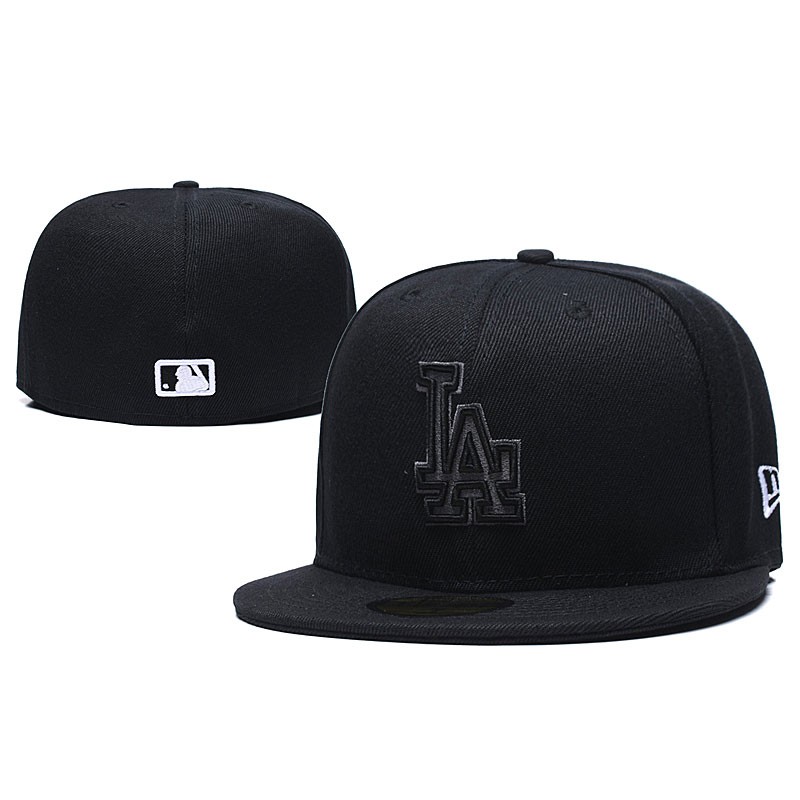 New Era 59Fifty Men Women Los Angeles Dodgers Hat Cap All Black Baseball LA