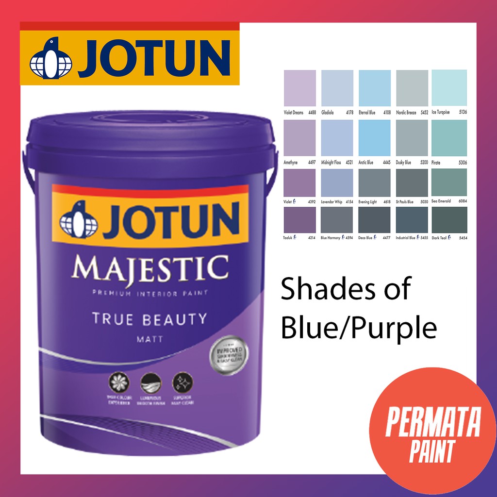 Jotun Majestic True Beauty Matt Shades Of Bluepurple 1l Shopee Malaysia 3555