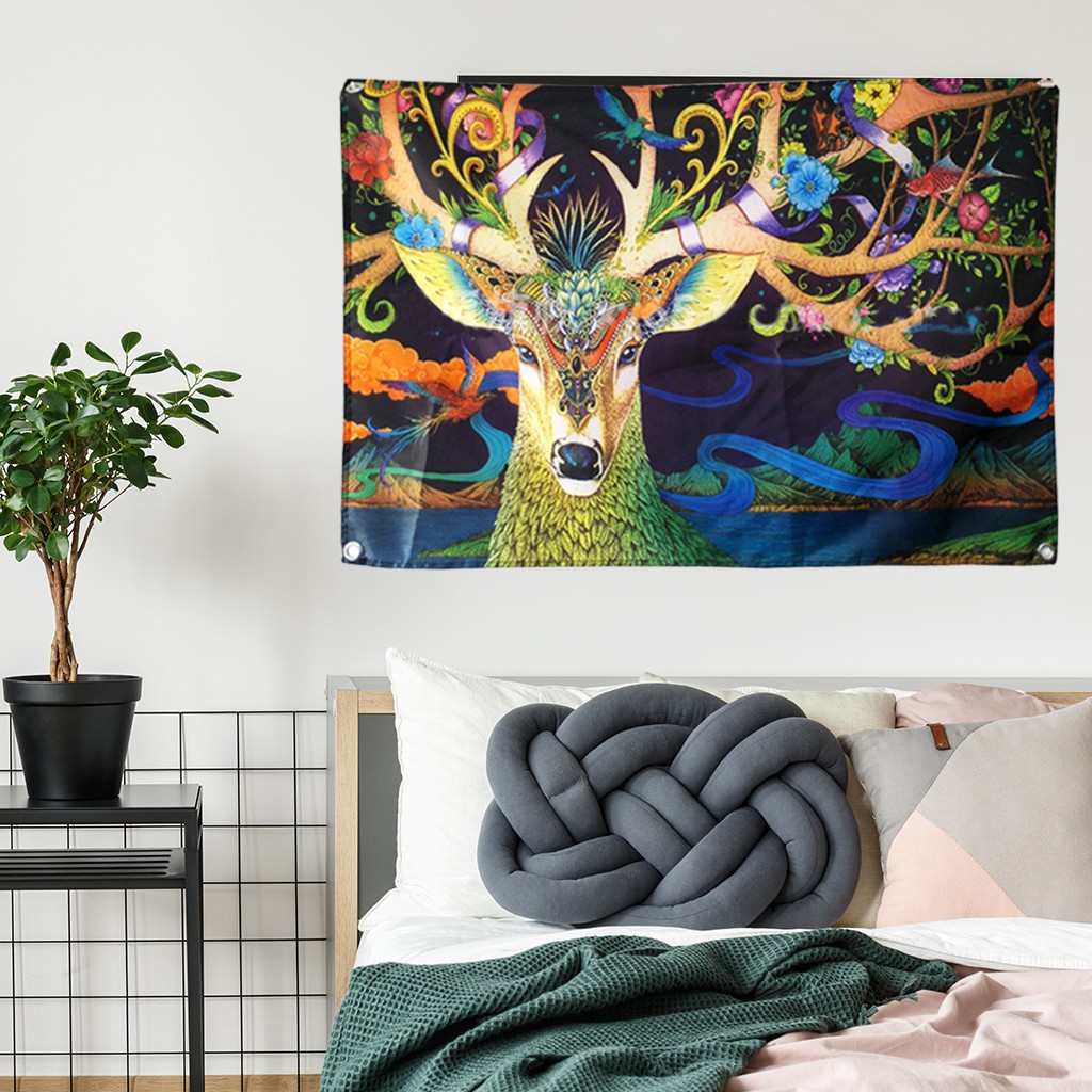 Colorful Deer Art Decor Hanging Cloth Bunting Studio Cafe Bar Tattoo Wall Decor Shopee Malaysia