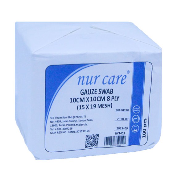 NUR CARE GAUZE SWAB 10CM X 10CM 8PLY Shopee Malaysia