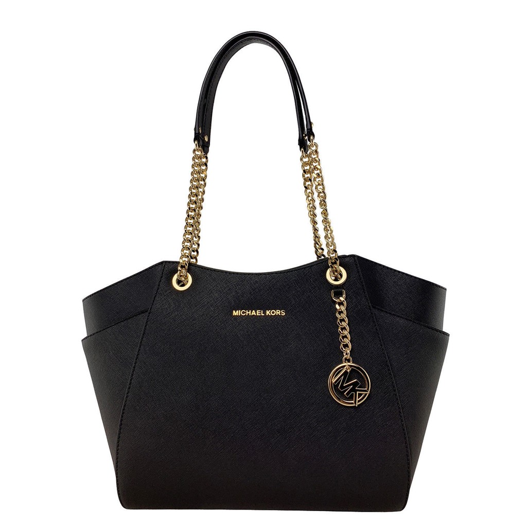 michael kors purse black with gold chain