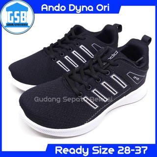  Ando  Dyna Kids Sneakers Shoes  Black and White Straps 