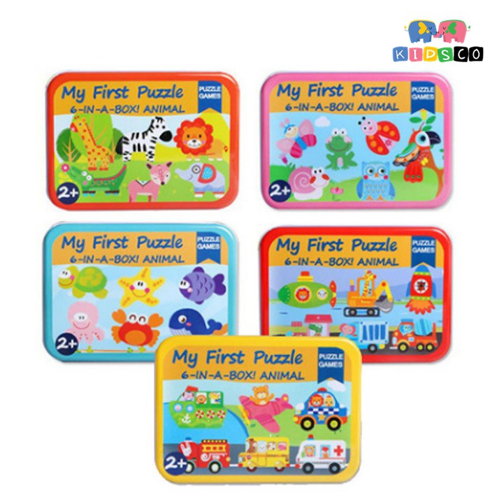 Large Puzzle 6 in 1 Baby Wooden Puzzles Box for Kids Animal Transport Shape  My First Puzzle | Shopee Malaysia