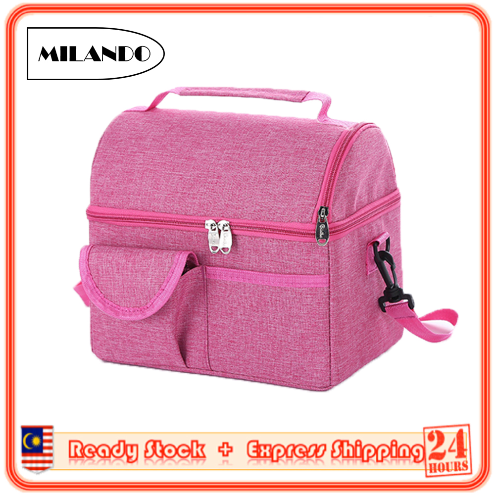 MILANDO Travel Insulated Lunch Bag Thermal Lunch Tote Bag with Aluminium Foil Diaper Bag Mummy Bag (Type 8)