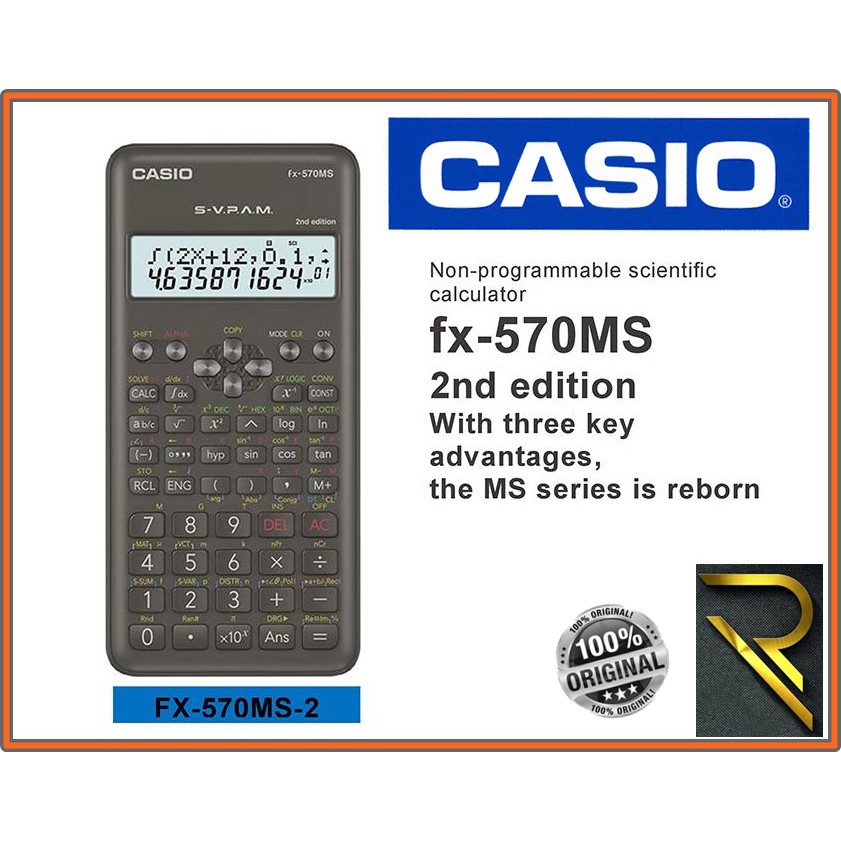 Casio FX-570MS 2nd Edition Scientific Calculator Genuine Original (With ...