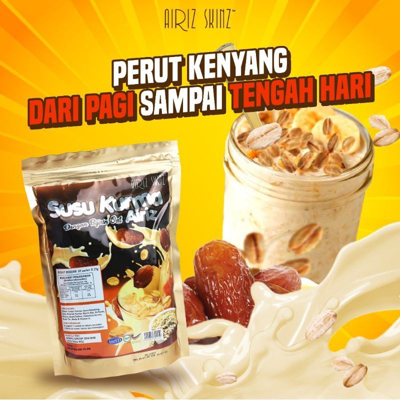 AIRIZ SKINZ Susu Kurma Oat | Susu Kenyang | Pengganti Makanan Diet ...