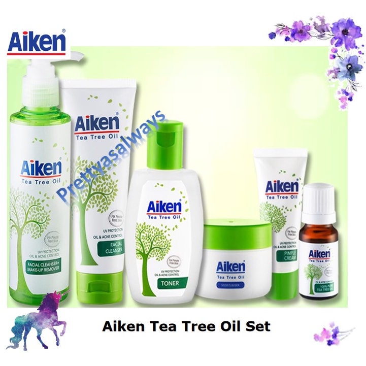 AIKEN Tea Tree Oil Acne Facial Product Cleanser Toner Moisturizer